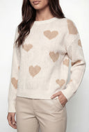 Heart Pattern Knit Pullover Sweater