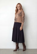 Floral Stitch Knit Pullover Sweater