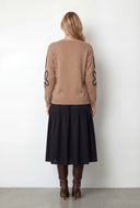Floral Stitch Knit Pullover Sweater