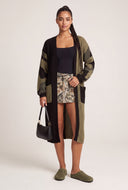 Color Block Open Front Duster