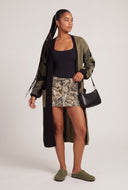 Color Block Open Front Duster