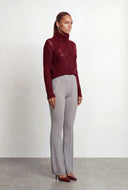 Distressed Rib Knit Turtleneck Sweater