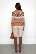 Gloria Chevron Knit Hooded Sweater