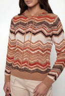 Gloria Chevron Knit Hooded Sweater