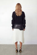 Boucle Floral Crop Pullover Sweater