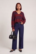 Striped V-Neck Sweater