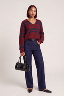 Striped V-Neck Sweater