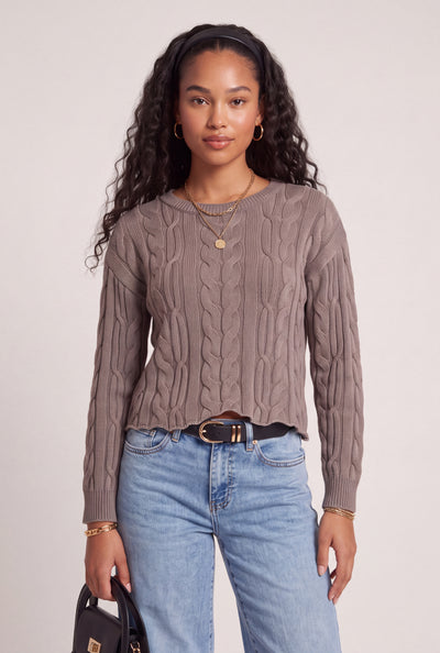 Cable Knit Long Sleeve Sweater