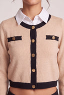 Layered Look Contrast Sweater