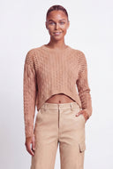 Leilani Cable Knit Open Stitch Crop Sweater