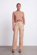Leilani Cable Knit Open Stitch Crop Sweater