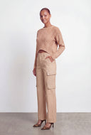 Leilani Cable Knit Open Stitch Crop Sweater