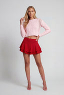 Leilani Cable Knit Open Stitch Crop Sweater