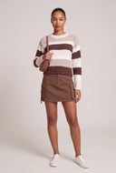 Color Block Crew Neck Sweater