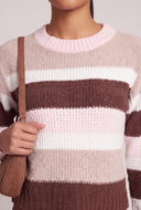 Color Block Crew Neck Sweater