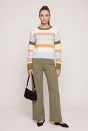 Color Block Crew Neck Sweater