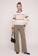Color Block Crew Neck Sweater
