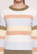 Color Block Crew Neck Sweater
