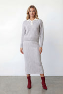 Cable Knit Contrast Collar Sweater