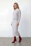 Cable Knit Contrast Collar Sweater