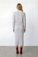 Cable Knit Contrast Collar Sweater
