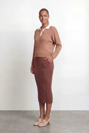 Cable Knit Contrast Collar Sweater