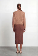 Cable Knit Contrast Collar Sweater