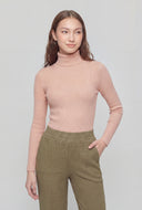 Dorothy Rib Knit Long Sleeve Turtleneck Top