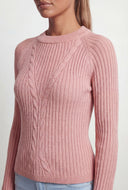 Cable Knit Crew Neck Sweater