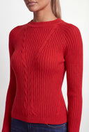 Cable Knit Crew Neck Sweater