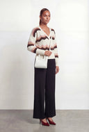 Maliyah Chevron Pointelle Knit Faux Wrap Sweater