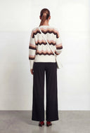 Maliyah Chevron Pointelle Knit Faux Wrap Sweater