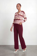 Maliyah Chevron Pointelle Knit Faux Wrap Sweater