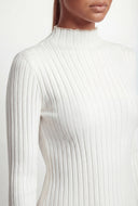 Lettuce Edge Mock Neck Knit Top