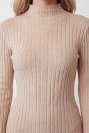 Lettuce Edge Mock Neck Knit Top