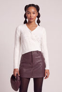 Asymmetrical Faux Wrap Sweater