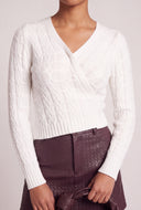 Asymmetrical Faux Wrap Sweater