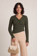 Asymmetrical Faux Wrap Sweater