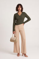 Asymmetrical Faux Wrap Sweater