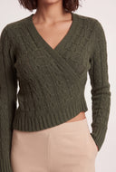 Asymmetrical Faux Wrap Sweater