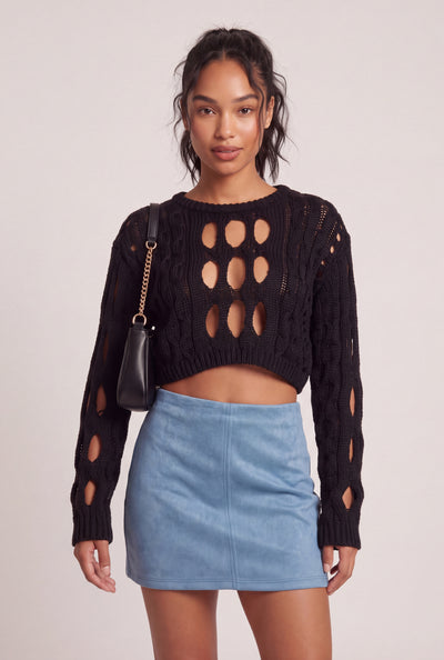 Cutout Crop Sweater