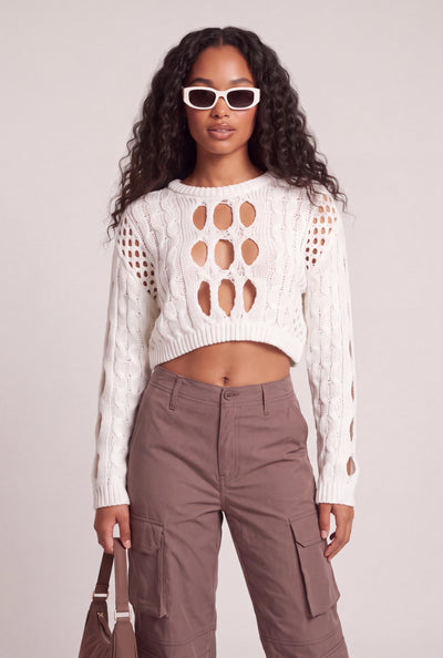 Cutout Crop Sweater