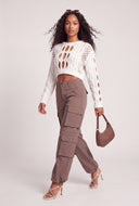 Cutout Crop Sweater
