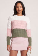 Color Block Crochet Sweater