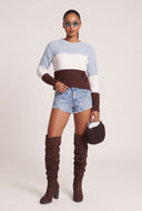 Color Block Crochet Sweater