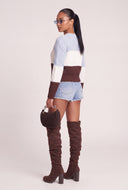 Color Block Crochet Sweater