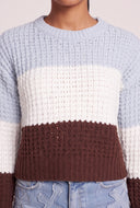 Color Block Crochet Sweater