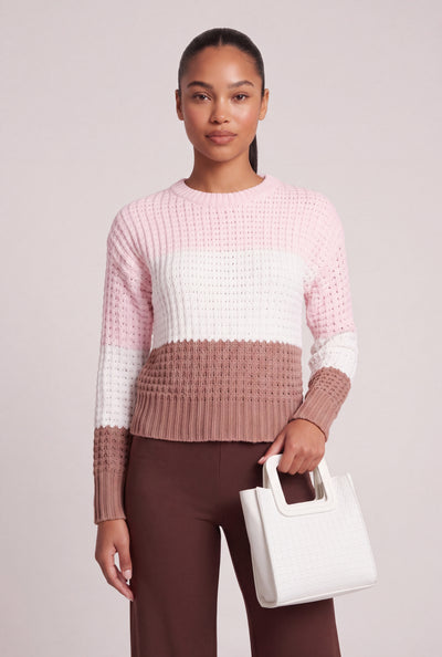 Color Block Crochet Sweater