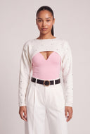 Studded Crop Bolero Sweater