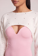 Studded Crop Bolero Sweater